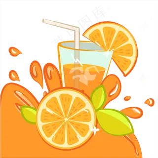 橙子果汁矢量图PNG