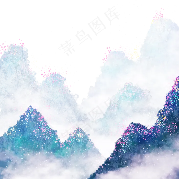 中国风重彩远山云雾(2000X2000(DPI:300))psd模版下载