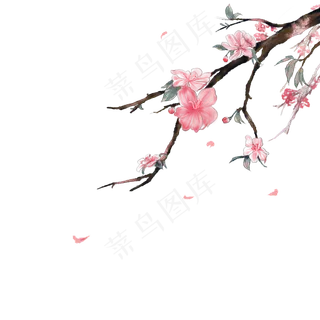 立春粉色精致桃花装饰,免抠元素