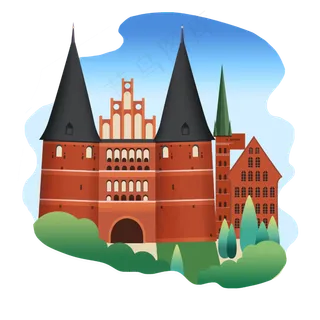 旅游地标建筑城堡欧洲,免抠元素