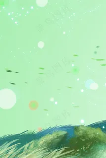 惊蛰绿色手绘psd分层banner