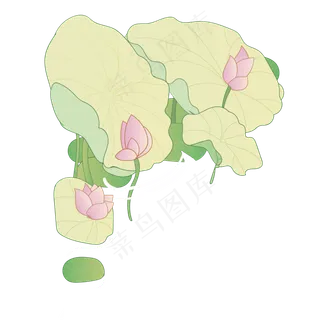 绿色手绘植物叶子元素