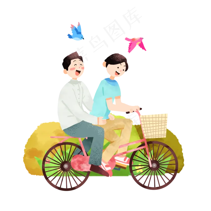 父亲节骑车春游(2000X2000(DPI:300))psd模版下载