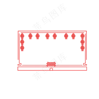 红色贺新年边框免扣图,免抠元素