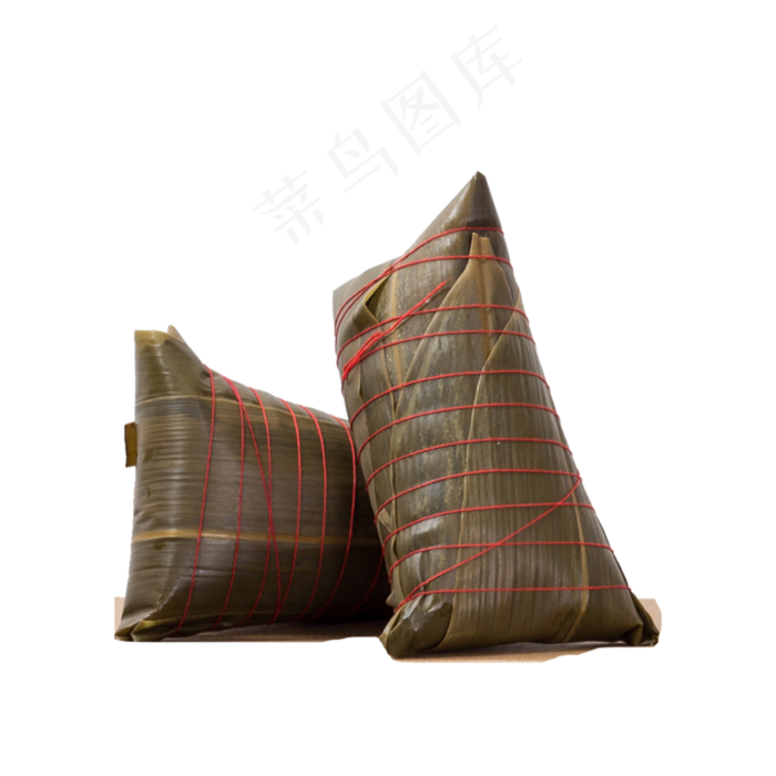 二个绿色棕子免抠图