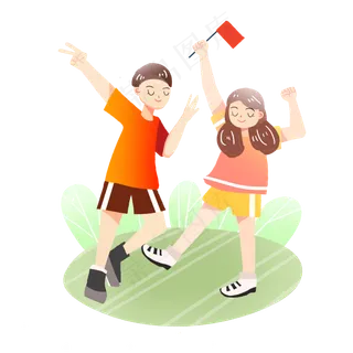 七一欢庆建党节男生女生素材