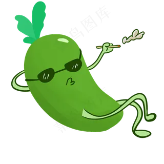 安逸的躺着抽烟戴墨镜的大萝卜