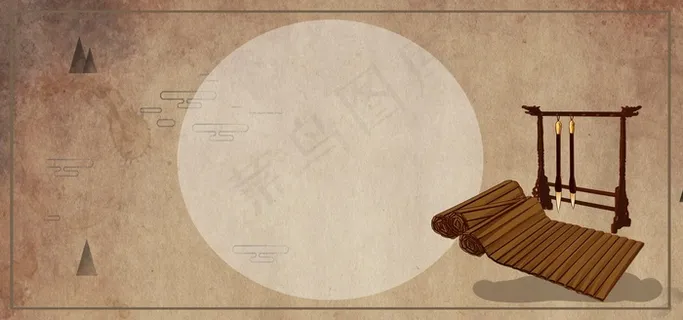 牛皮纸墨香古风毛笔水墨