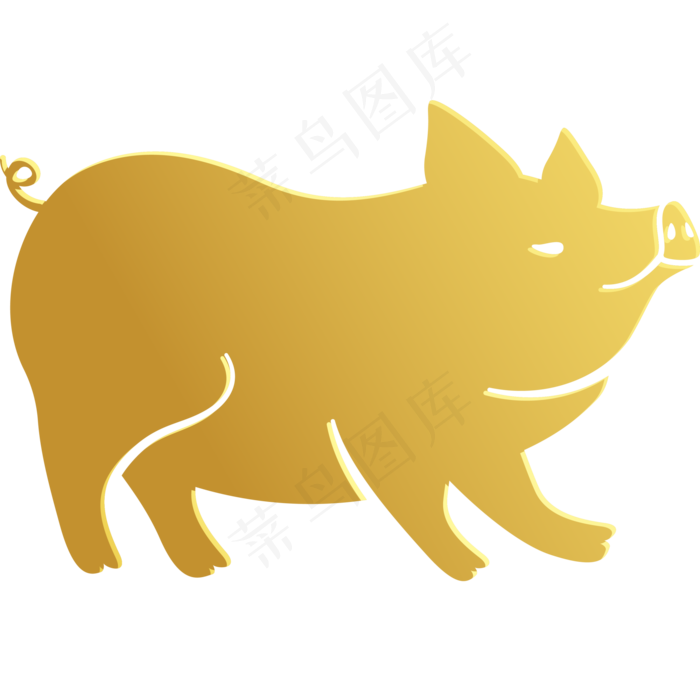 金猪矢量卡通风格,免抠元素(2000*2000px)ai矢量模版下载