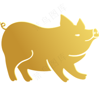 金猪矢量卡通风格,免抠元素