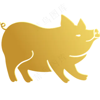 金猪矢量卡通风格,免抠元素