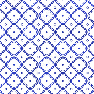 青花瓷四瓣花纹样