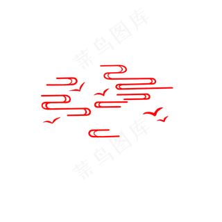红色祥云飞燕PNG,免抠元素