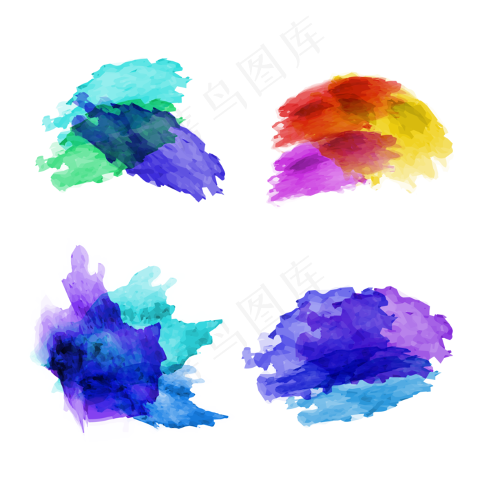 水彩笔刷集合(2000*2000px 300 dpi )ai矢量模版下载