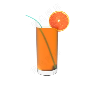 橙汁一杯饮料免抠素材