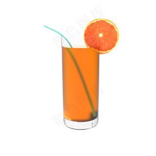 橙汁一杯饮料免抠素材