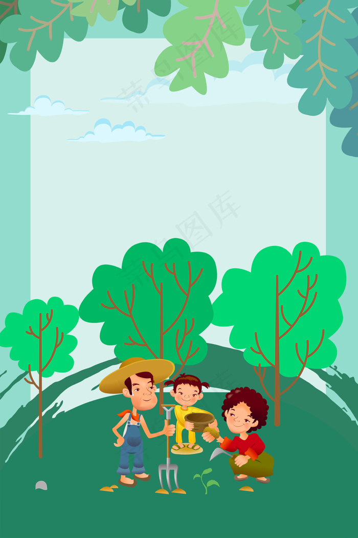 植树节清新文艺背景