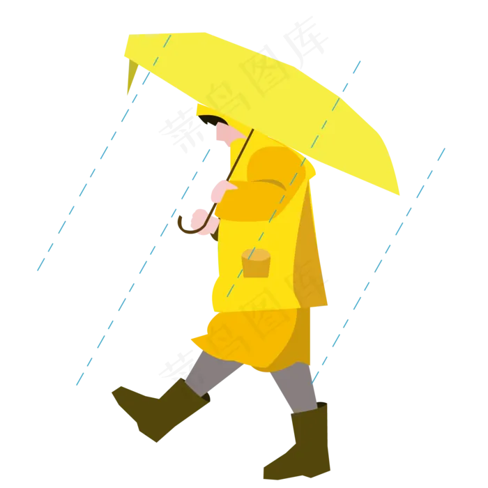 黄色雨衣雨水节气元素,免抠元素(2000X2000(DPI:72))ai矢量模版下载