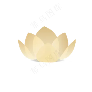 卡通卡其色的荷花盆免扣图