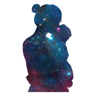 母子剪影母亲节