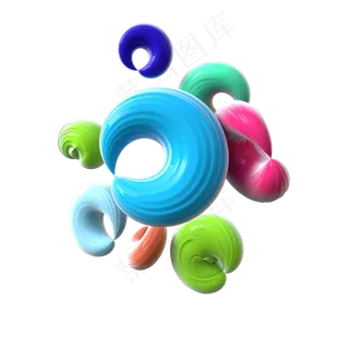 C4D立体炫酷时尚圆环