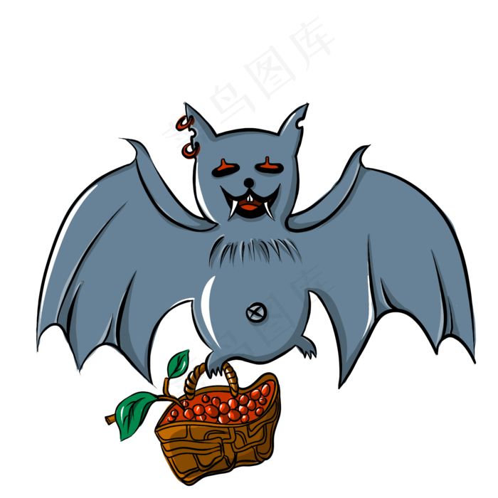 蝙蝠飞翔愚人节万圣节手绘插画动,免抠元素