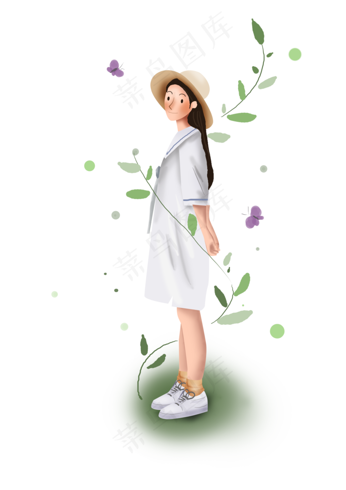 假日出游的女孩子,免抠元素(3508X4961(DPI:300))psd模版下载