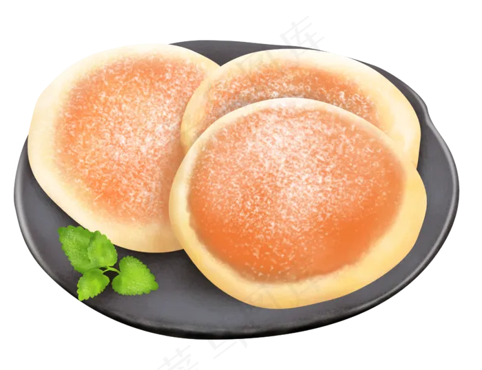 美食手绘法式松饼,免抠元素