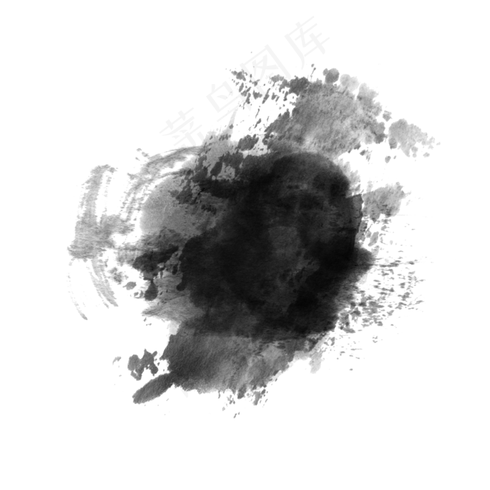 墨迹水墨黑色喷墨