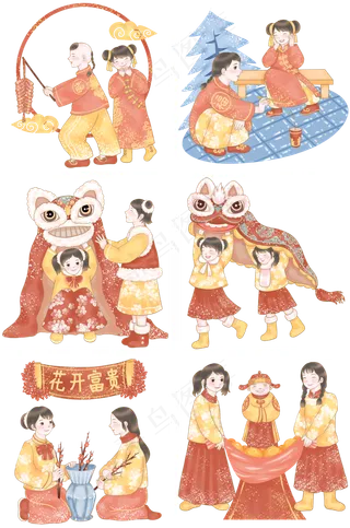 欢庆小年之传统习俗,免抠元素