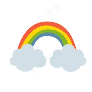 卡通手绘风夏至夏天彩虹免扣素材,免抠元素