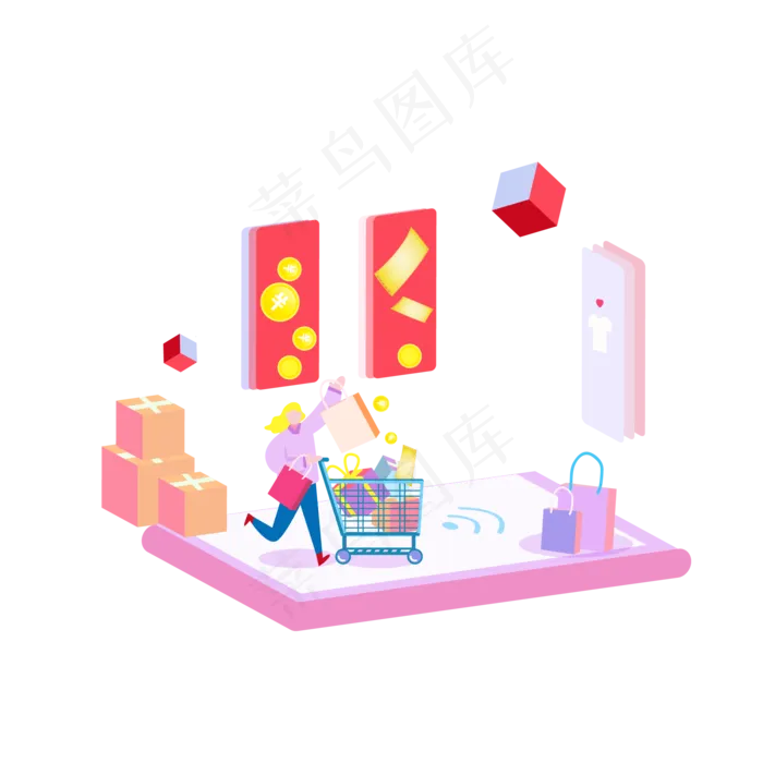 双十一优惠价抢购场景,免抠元素(2000*2000px 300 dpi )ai矢量模版下载