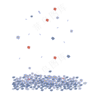 手绘漫天飞舞的花瓣矢量素材