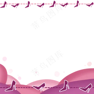 妇女节高跟鞋边框三八妇女
