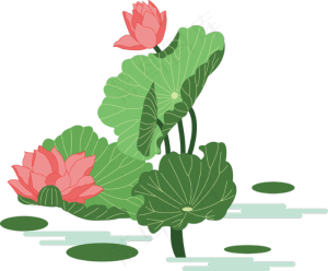 古风荷花免扣矢量图,免抠元素