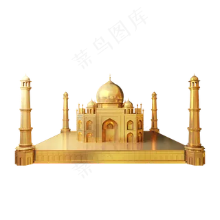 国家地方著名地标印度泰姬陵,免抠元素