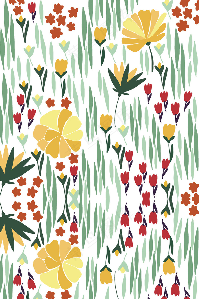 春天小清新花朵底纹