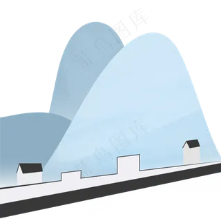 房子清明节山峦房子青砖白墙