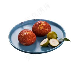 红色圆弧荔枝食物元素