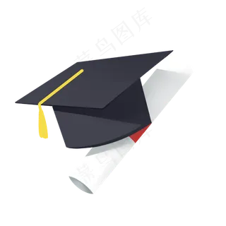 黑色帽子毕业帽毕业生学士帽简约