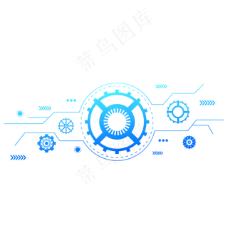 渐变科技齿轮,免抠元素