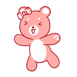 粉色的毛绒熊熊玩偶