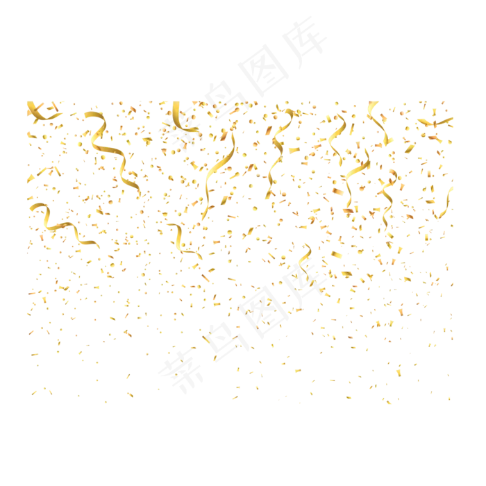金色飘带卡通风格,免抠元素(2000*2000px 300 dpi )ai矢量模版下载