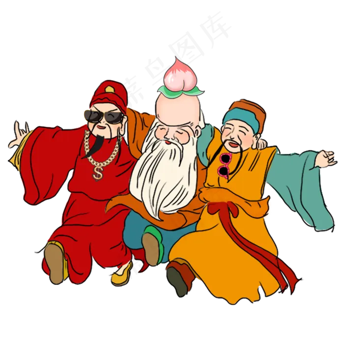 中国传统福禄寿(2000X2000(DPI:300))psd模版下载