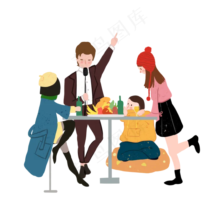 年尾公司欢庆一起聚会(3543X3543(DPI:300))psd模版下载