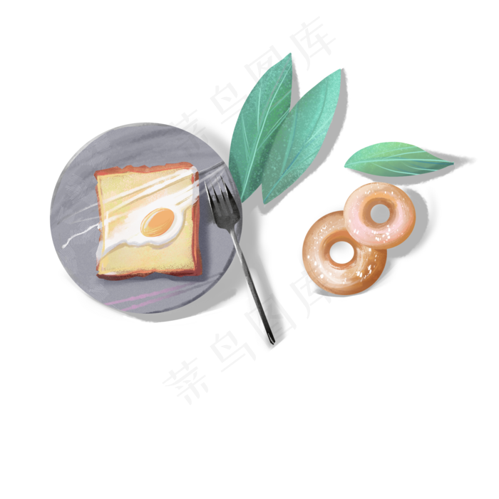 美食餐桌下午茶甜点面包吐司,免抠元素