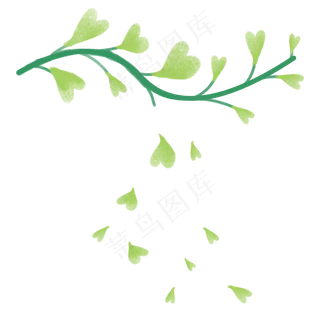 绿色清新通用枝条装饰图案