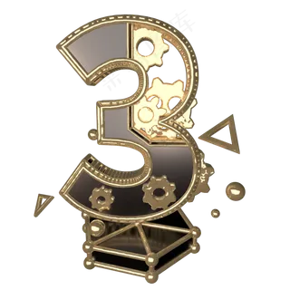 C4D黑金风机械风酷炫风倒计时数字3