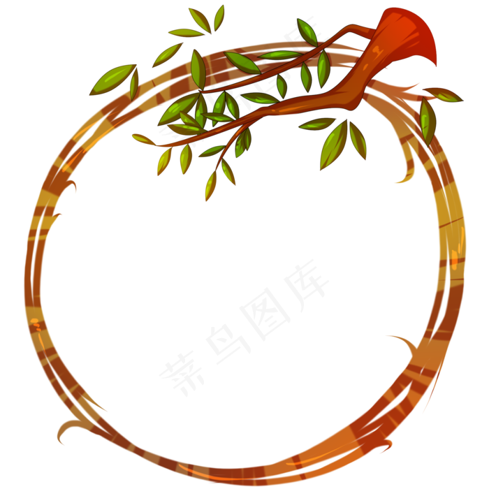 植树节树枝边框装饰,免抠元素