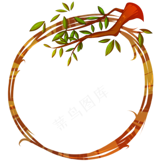 植树节树枝边框装饰,免抠元素